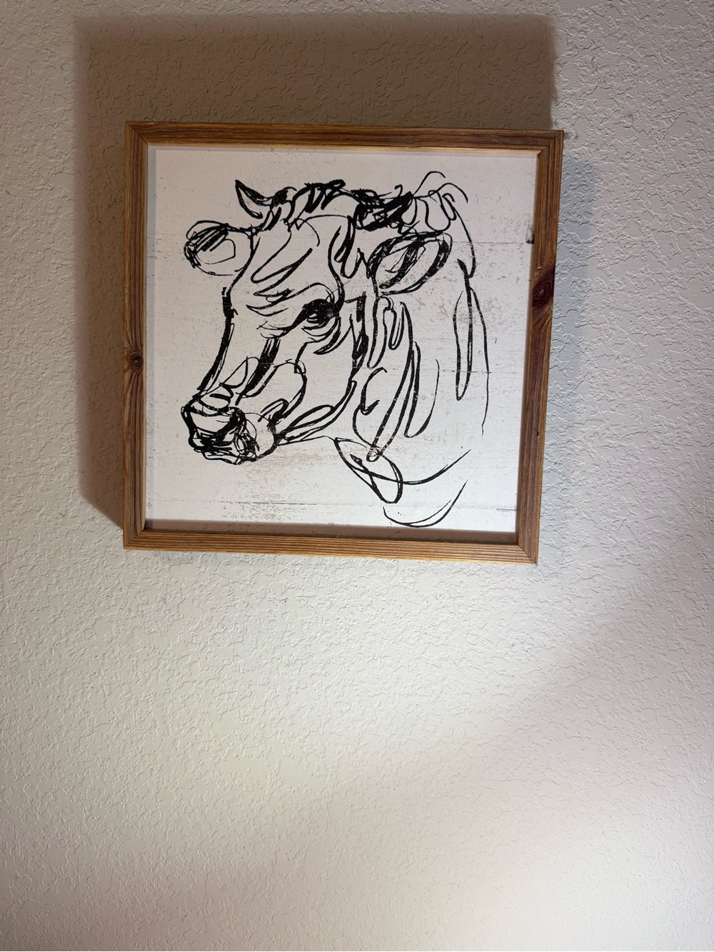 Cow Sketch Wall Art - Black on White